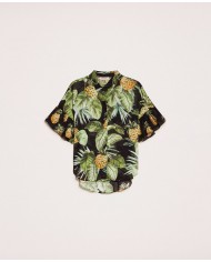 camicia nero donna con stampa ananas | TWINSET