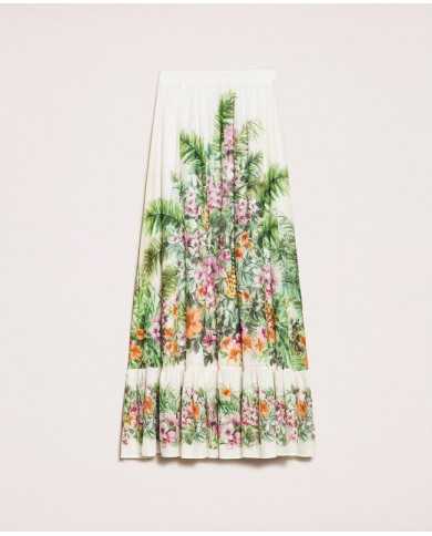 Gonna Flowers neve donna con stampa ibiscus | TWINSET Gonna Flowers neve donna con stampa ibiscus | TWINSET