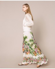 Gonna Flowers neve donna con stampa ibiscus | TWINSET