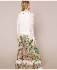 Gonna Flowers neve donna con stampa ibiscus | TWINSET