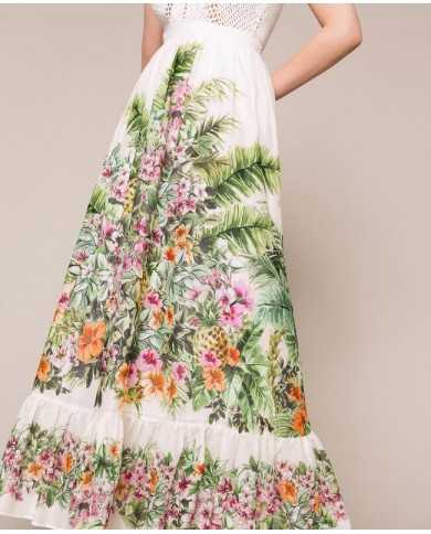 Gonna Flowers neve donna con stampa ibiscus | TWINSET Gonna Flowers neve donna con stampa ibiscus | TWINSET