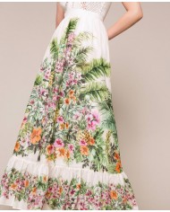 Gonna Flowers neve donna con stampa ibiscus | TWINSET