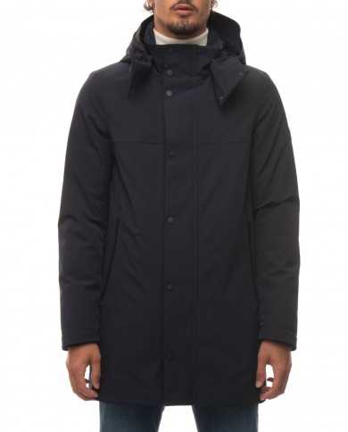 parka blu grafite da uomo con trattamento teflon TM ecolite | PEUTEREY
