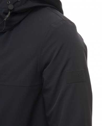 parka blu grafite da uomo con trattamento teflon TM ecolite | PEUTEREY