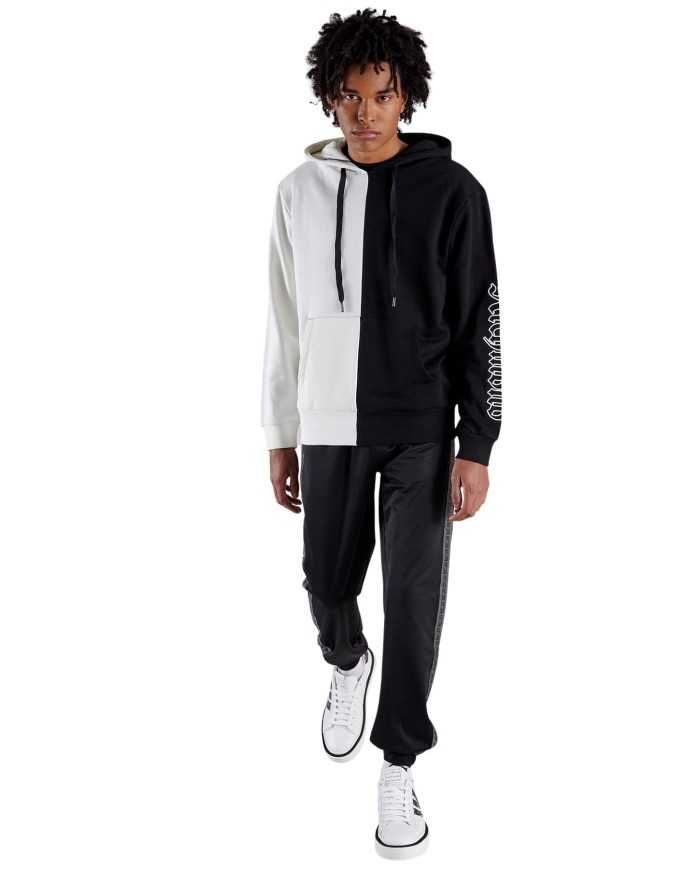 felpa bicolore nero/bianco con scritte stile gotico | RICHMOND