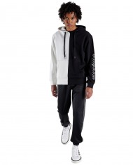 felpa bicolore nero/bianco con scritte stile gotico | RICHMOND