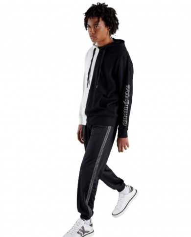 felpa bicolore nero/bianco con scritte stile gotico | RICHMOND