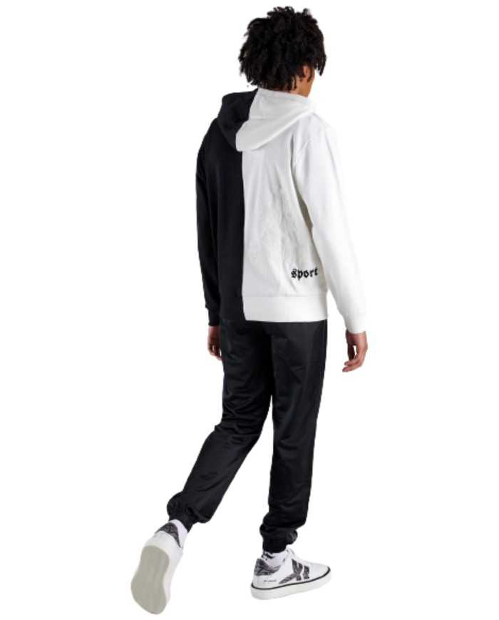 felpa bicolore nero/bianco con scritte stile gotico | RICHMOND