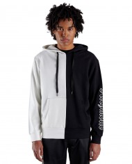 felpa bicolore nero/bianco con scritte stile gotico | RICHMOND