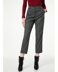 LIU JO Pantaloni Donna A TI cropped Vita Alta Perline Elastici Grig