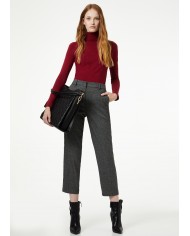 LIU JO Pantaloni Donna A-TI cropped Vita Alta Perline Elastici Grig... LIU JO Pantaloni Donna A-TI cropped Vita Alta Perline Elastici Grig...