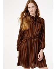 LIU JO Abito Donna A-TI Vestito Corto Fiocco Foulard Raso Cinta Ela...