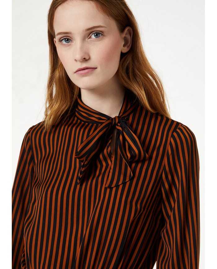 LIU JO Abito Donna A-TI Vestito Corto Fiocco Foulard Raso Cinta Ela...