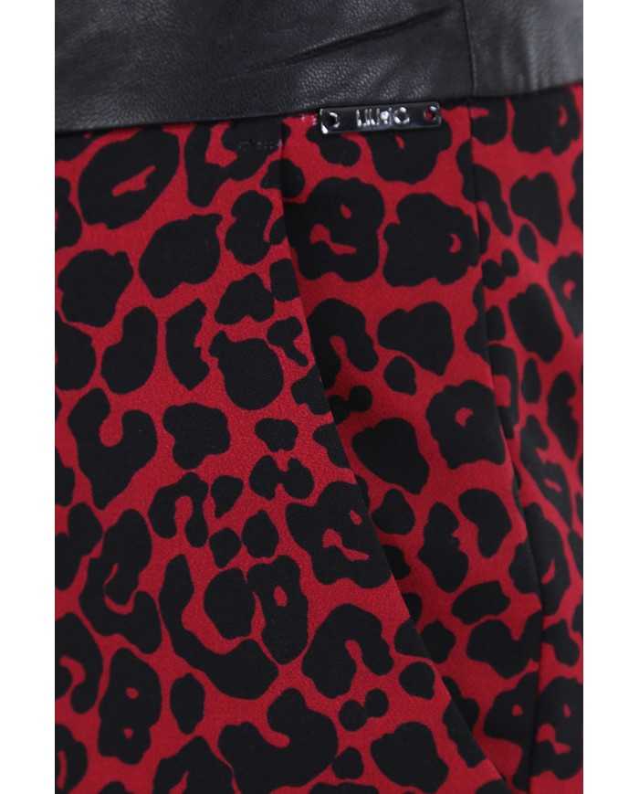 LIU JO Pantaloni Donna A-TI Gamba Slim Cinta Eco Pelle Leopardati R... LIU JO Pantaloni Donna A-TI Gamba Slim Cinta Eco Pelle Leopardati R...