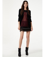 LIU JO Top Donna A-TI Georgette Chiusura Goccia Bottone Rosso Leopa...