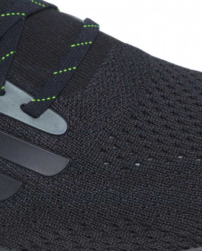 sneakers nero da uomo logato con dettagli giallo fluo | EA7