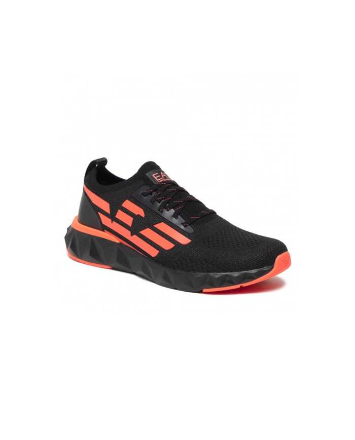 sneakers nero da uomo con dettagli e logo arancio fluo | EA7 sneakers nero da uomo con dettagli e logo arancio fluo | EA7