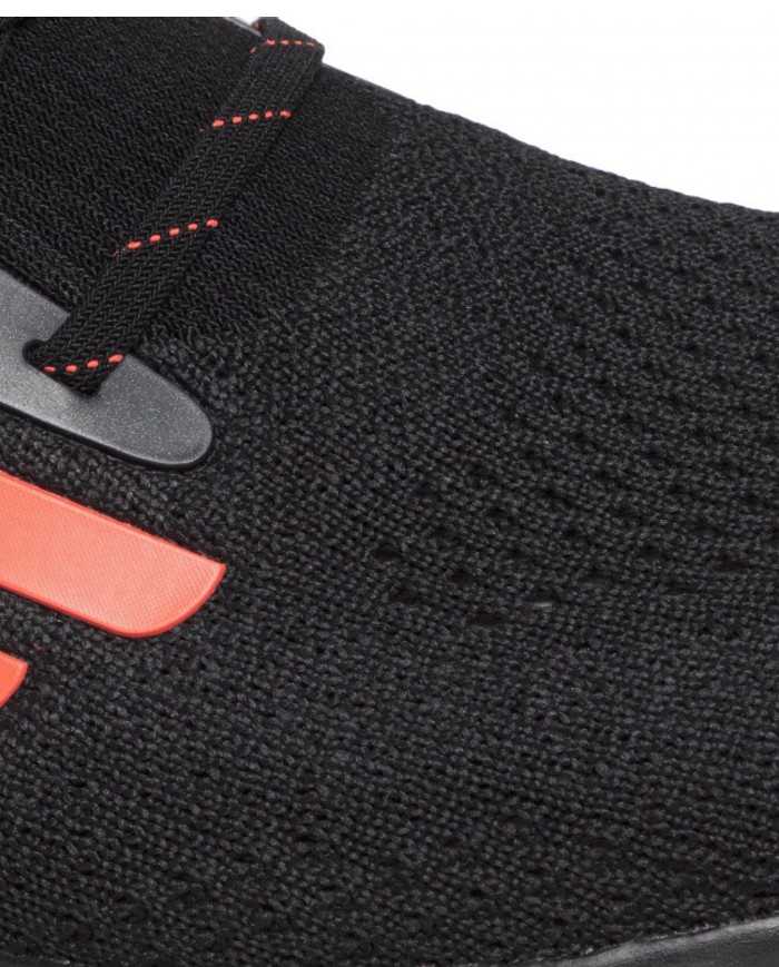 sneakers nero da uomo con dettagli e logo arancio fluo | EA7