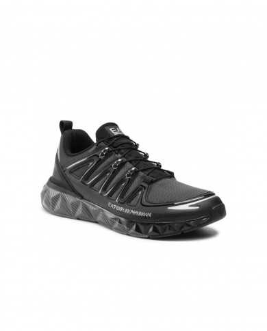 EA7 Armani Sneakers Uomo X8X055 XK224 A-ET Scarpe Eco Pelle Nere Q2...