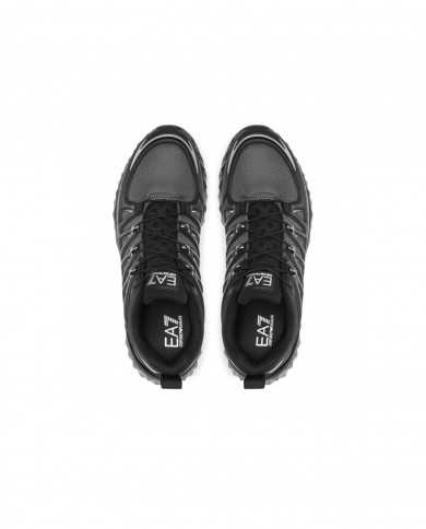 EA7 Armani Sneakers Uomo X8X055 XK224 A-ET Scarpe Eco Pelle Nere Q2...