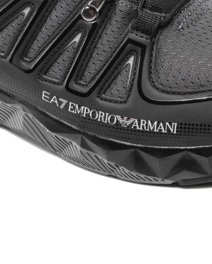 EA7 Armani Sneakers Uomo X8X055 XK224 A-ET Scarpe Eco Pelle Nere Q2...