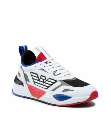 sneakers multicolor da uomo con logo stripes gommato in rilievo | EA7