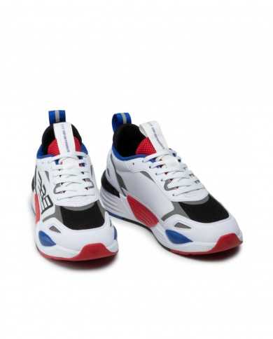 sneakers multicolor da uomo con logo stripes gommato in rilievo | EA7