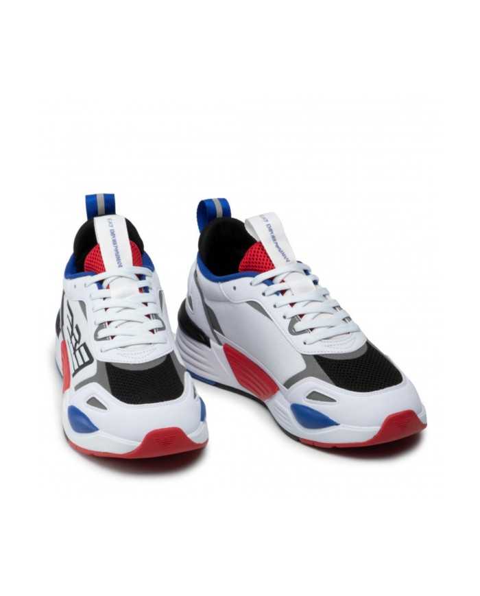 sneakers multicolor da uomo con logo stripes gommato in rilievo | EA7