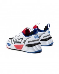 sneakers multicolor da uomo con logo stripes gommato in rilievo | EA7