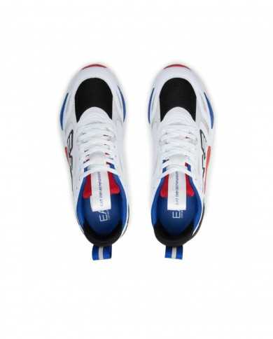 sneakers multicolor da uomo con logo stripes gommato in rilievo | EA7