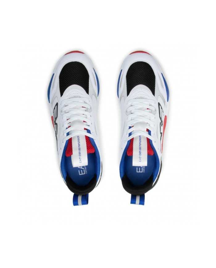 sneakers multicolor da uomo con logo stripes gommato in rilievo | EA7