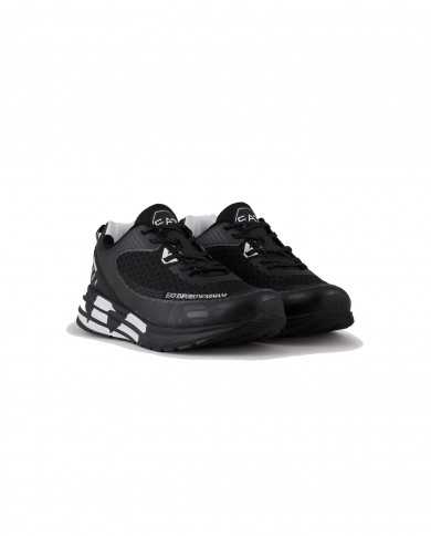 sneakers running black/white da uomo con logo su intersuola | EA7
