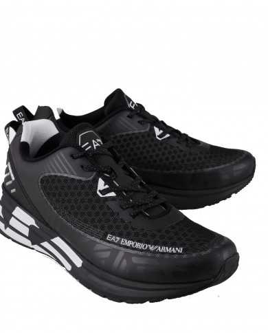 sneakers running black/white da uomo con logo su intersuola | EA7