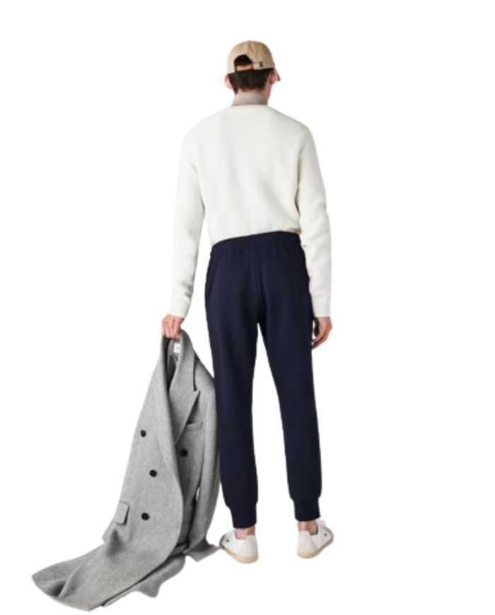 pantaloni tuta blu navy da uomo con coccodrillo ricamato | LACOSTE