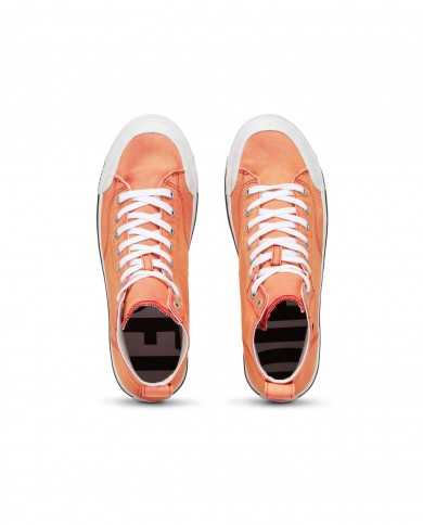 sneakers alte molte lava red con dettagli e logo ricamati | DIESEL sneakers alte molte lava red con dettagli e logo ricamati | DIESEL