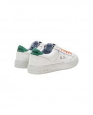 sneakers bianche e verdi da uomo con logo ricamato e impresso | SUN68 sneakers bianche e verdi da uomo con logo ricamato e impresso | SUN68