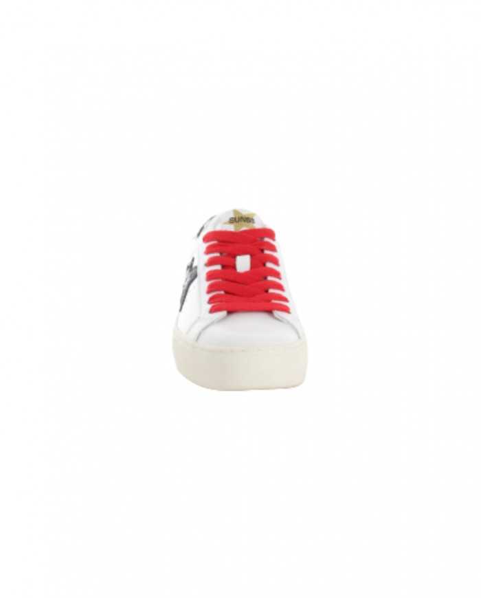sneakers bianche e nere da donna con inserti e logo ricamo | SUN68 sneakers bianche e nere da donna con inserti e logo ricamo | SUN68
