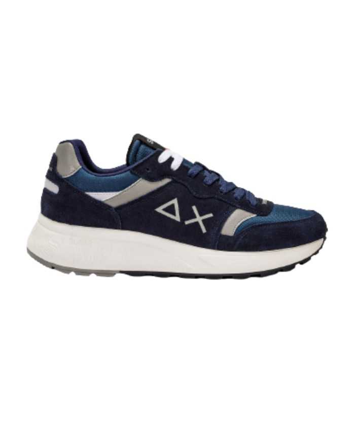 sneakers navy blue da uomo con inserti in tessuto e logo | SUN68 sneakers navy blue da uomo con inserti in tessuto e logo | SUN68