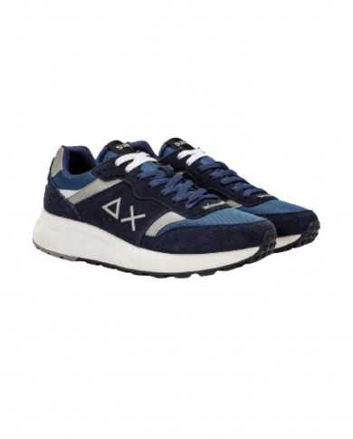 sneakers navy blue da uomo con inserti in tessuto e logo | SUN68 sneakers navy blue da uomo con inserti in tessuto e logo | SUN68