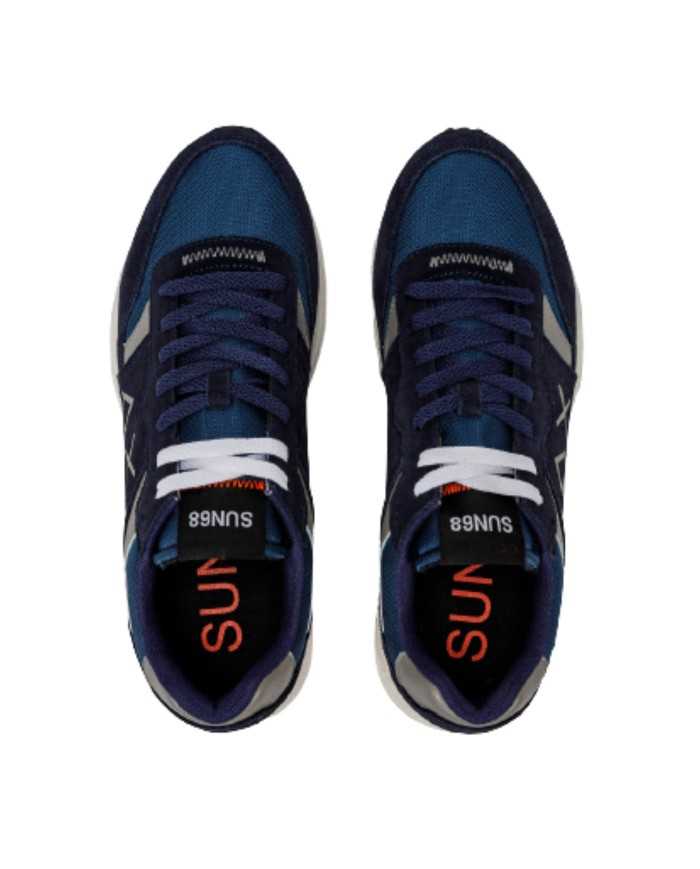 sneakers navy blue da uomo con inserti in tessuto e logo | SUN68 sneakers navy blue da uomo con inserti in tessuto e logo | SUN68