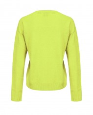 maglia verde geranio da donna con piccolo logo sul petto | PINKO