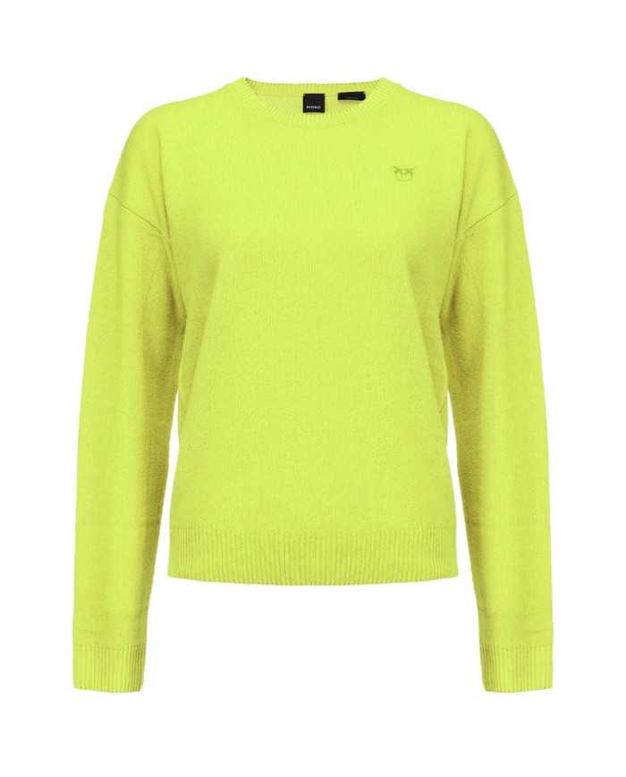 maglia verde geranio da donna con piccolo logo sul petto | PINKO maglia verde geranio da donna con piccolo logo sul petto | PINKO