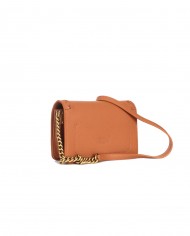 borsa cuoio donna logato avanti in metallo e dietro in rilievo | PINKO borsa cuoio donna logato avanti in metallo e dietro in rilievo | PINKO