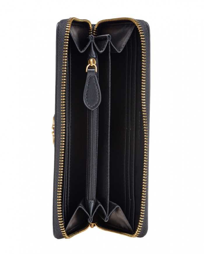 portafoglio nero da donna con placca LOVE BIRDS DIAMOND CUT | PINKO portafoglio nero da donna con placca LOVE BIRDS DIAMOND CUT | PINKO