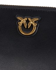 portafoglio nero da donna con placca LOVE BIRDS DIAMOND CUT | PINKO portafoglio nero da donna con placca LOVE BIRDS DIAMOND CUT | PINKO