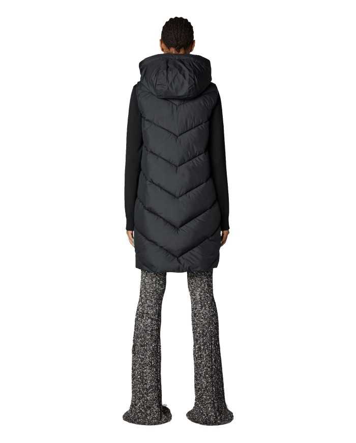gilet lungo nero da donna trapuntato | SAVE THE DUCK