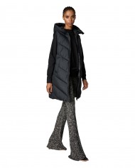 gilet lungo nero da donna trapuntato | SAVE THE DUCK
