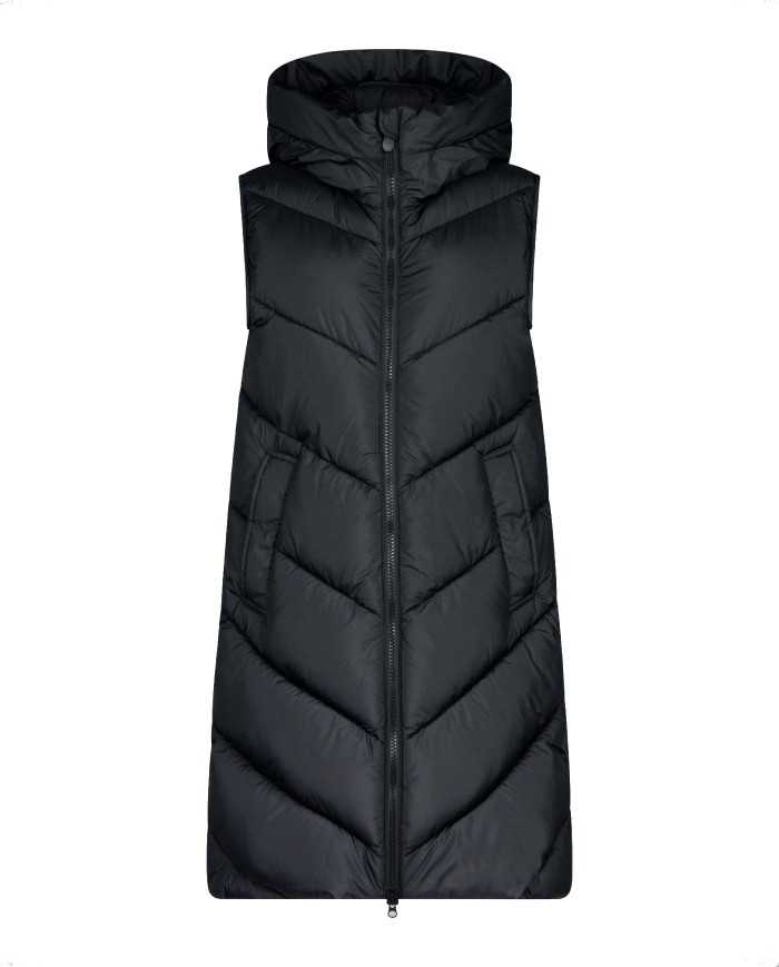 gilet lungo nero da donna trapuntato | SAVE THE DUCK