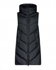 gilet lungo nero da donna trapuntato | SAVE THE DUCK