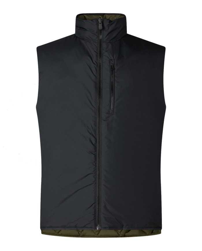 gilet reversibile lauren green uomo trapuntato su lato | SAVE THE DUCK